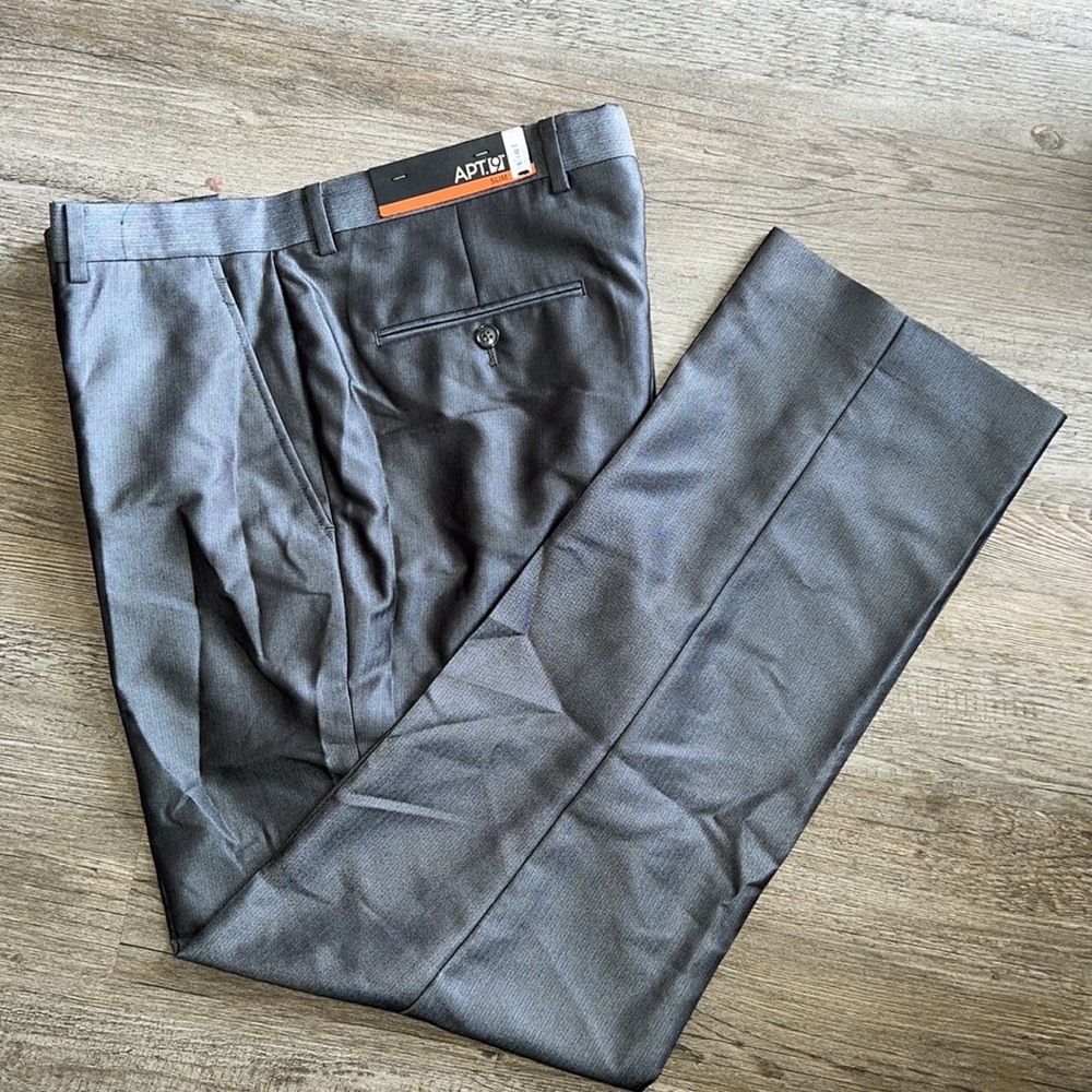 ✨NWT Apt.9 men dress pants Gray slim fit Size 34/32 - Picture 2 of 8